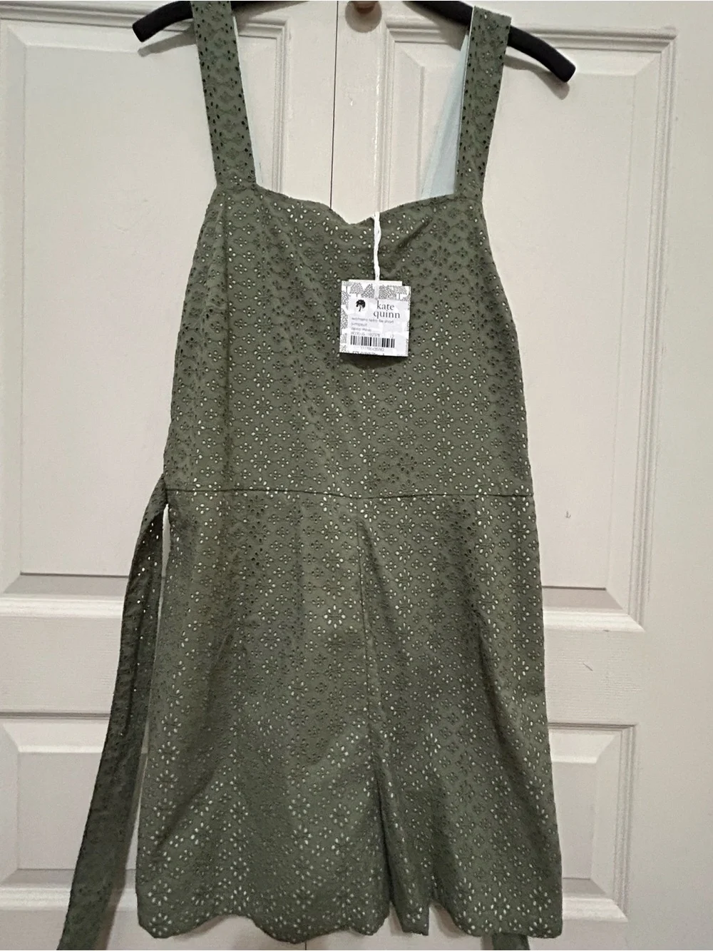 Kate Quinn Women’s Retro Tie Short Jumpsuit Deep Moss NWT